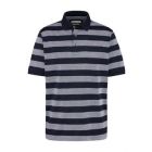 Gents Thick Stipes Short Sleeve Polo Shirt in Navy