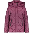 Short Hooded Quilt Coat in Raspberry