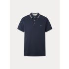 Tipped Short Sleeve Polo Shirt in Navy