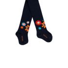 Floral Thick Tights in Navy