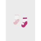 Two Pack Ankle Socks in Dk Pink