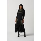 High Neck Pocket Midi Dress in Black