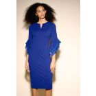 Handkerchief Sleeve Fitted Dress in Royal Blue