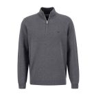 Troyer Structure Half Zip Sweater in Grey