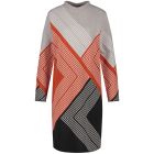 Geometric Print Knitted Dress in Two Tone