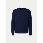 Lambswool Cable Crew Neck Sweater in Navy