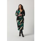 Multi Coloured Wrap Style Dress in Green