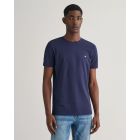 Slim Fit Pique T-Shirt in Dk Blue