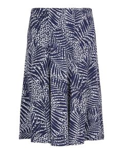 A-Line Patterned Skirt in Navy
