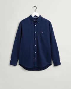 Regular Shield Texture Button Down Shirt in Blue
