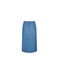 Ladies Midi Length Denim Skirt in Light Denim