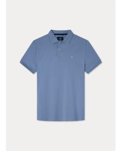 Pima Cotton Short Sleeve Polo Shirt in Blue