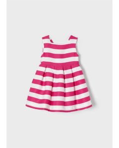 Girls Wide Stripe Sleeveless Summer Dress in Pink