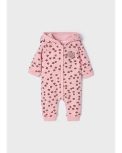 Hooded Babysuit in Pink