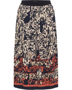 Patterned Pleated Midi Skirt in Multi Colour