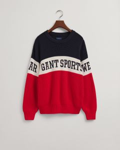 Colour Block Chunky Knit Jumper in Navy