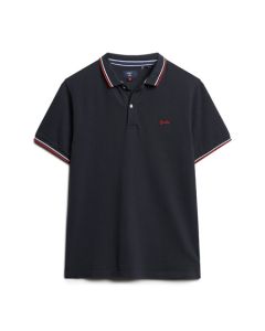 Vintage Tipped Polo Shirt in Navy