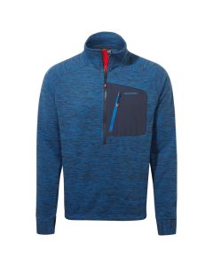 Tarbert H/Zip Sweatshirt in Picotee Blue