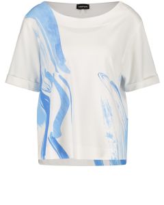 Swirl Pattern Short Sleeve T-Shirt in Off White