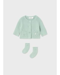 Knitted Cardigan & Socks in Green