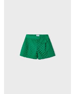 Pretty Broderie Anglaise Shorts in Green