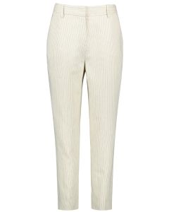 Tapered Leg Cropped Trousers in Beige