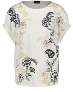 Cap Sleeve Floral Top in Off White