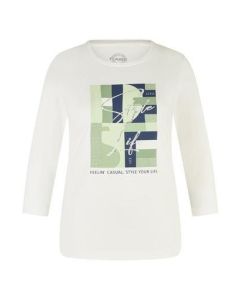 Front Graphic 3/4 Sleeve T-Shirt in Green