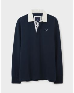 Contrast Collar Rugby Shirt in Navy