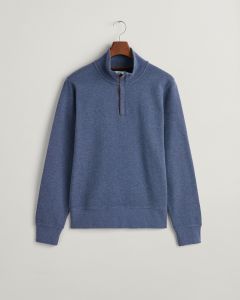 Sacker Rib H/zip Sweater in Dk Denim