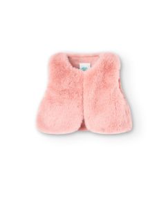 Fluffy Gilet in Pink
