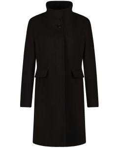 Smart Plain Wool Coat in Black