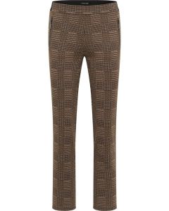 Patterned Casual Trousers in Brown