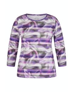 Multi Patterned 3/4 Sleeve Top in Lilac
