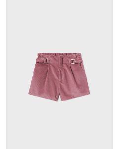 Corduroy Shorts with Pockets in Plum