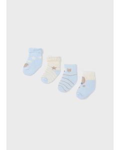 Assorted Designs 4 Pack Socks in Blue