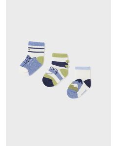 3 Pack Assorted Coloured Socks in Green