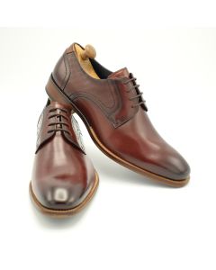Melbury Derby Leather Laced Shoes in Burgundy