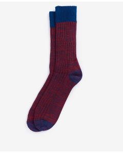 Twisted Contrast Socks in Red