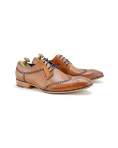 Nyland Brogue Leather Lace Shoes in Tan