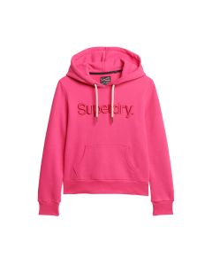 Tonal Embroided Hoody in Pink