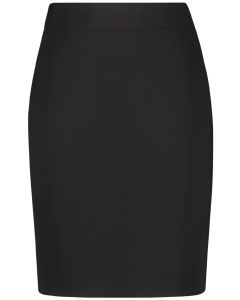 Straight Fitted Knee Length Skirt in Black
