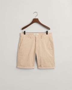Slim Fit Sunfaded Shorts in Beige