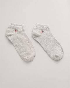 2Pack Branded Footsie Socks in Lt Grey