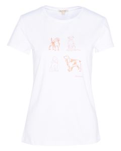 Bowland Dog Print T-Shirt in White