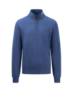 Troyer Q/Zip Sweater in Blue