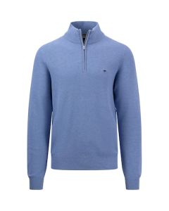 Structure Q/Zip Troyer Sweater in Lt Blue