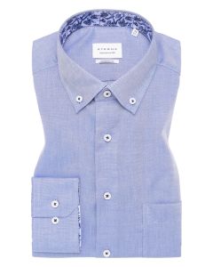 Contrast Collar & Buttons Modern Fit Shirt in Blue
