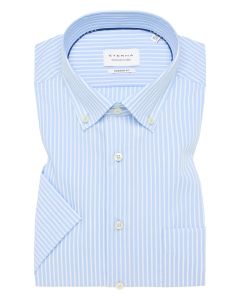 Stripe Short Sleeve Modern Fit Shirt in Blue