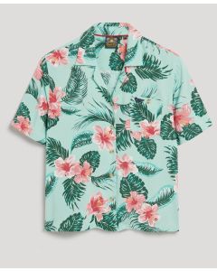Beach Resort Short Sleeve Shirt in Green Multi